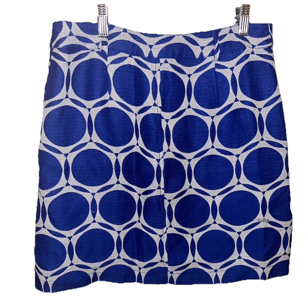 Maeve by Anthropologie Blue Geometric Printed‎ A-line Mini Skirt Sz 6 MSRP $98